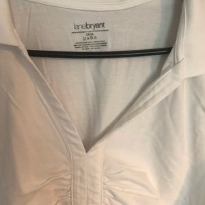 Lane Bryant polo white shirt